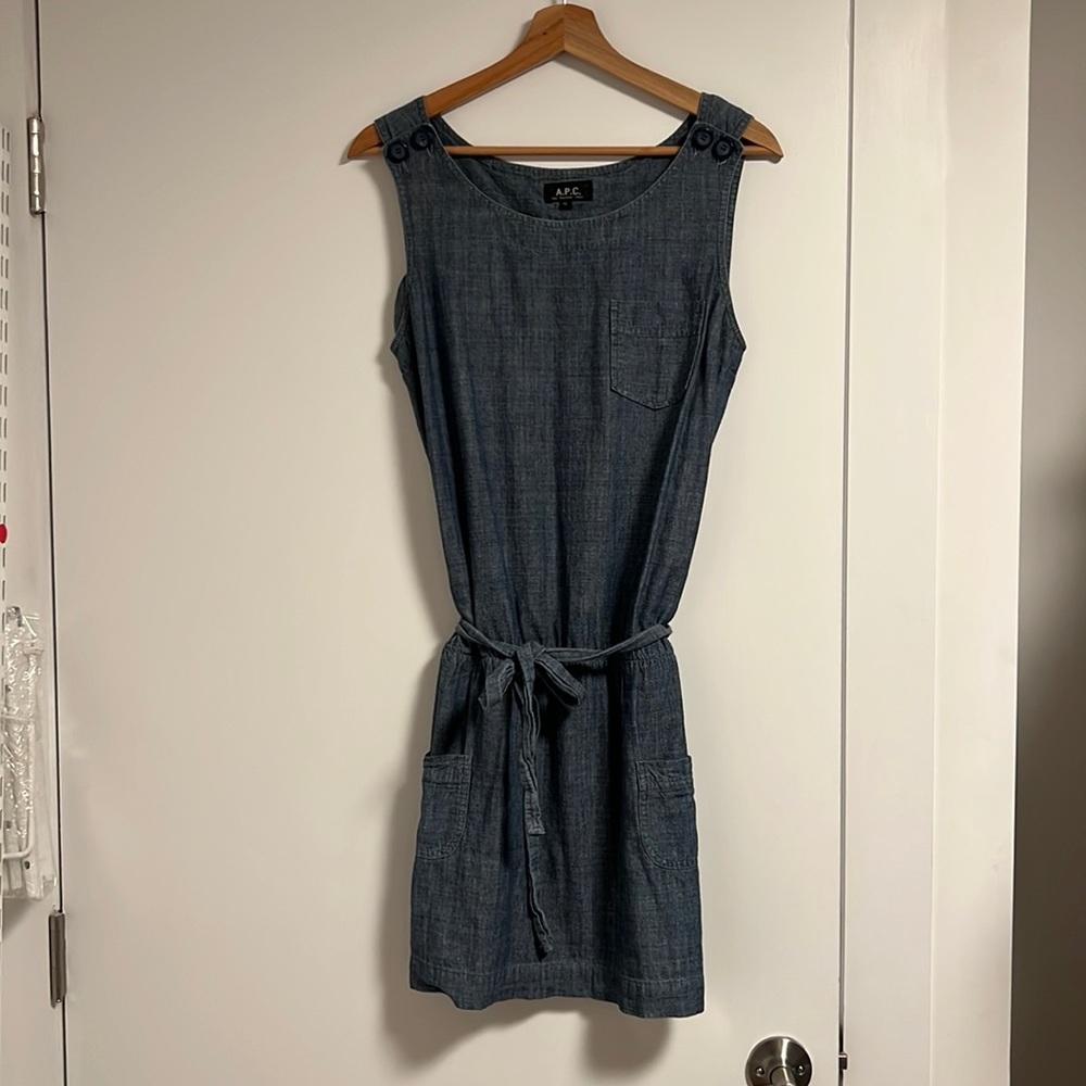 APC indigo denim tunic dress